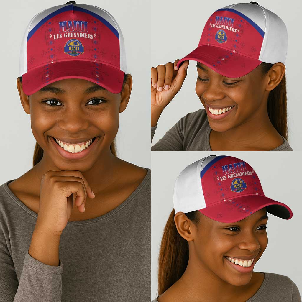 Afro-Haitians Football Pride Classic Cap Les Grenadiers Veve Vodou Red Version - African Pride