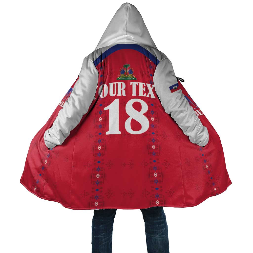 Custom Afro-Haitians Football Pride Cloak Les Grenadiers Veve Vodou Red Version