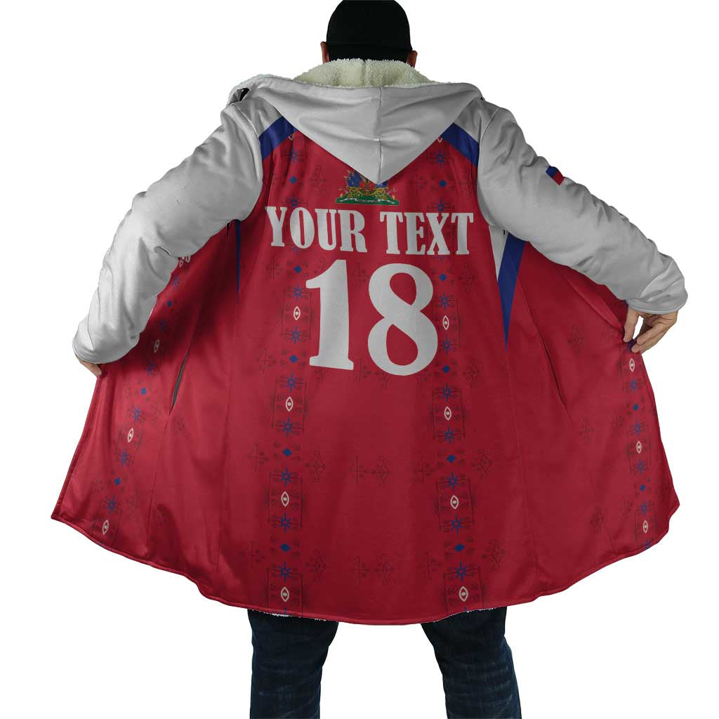 Custom Afro-Haitians Football Pride Cloak Les Grenadiers Veve Vodou Red Version