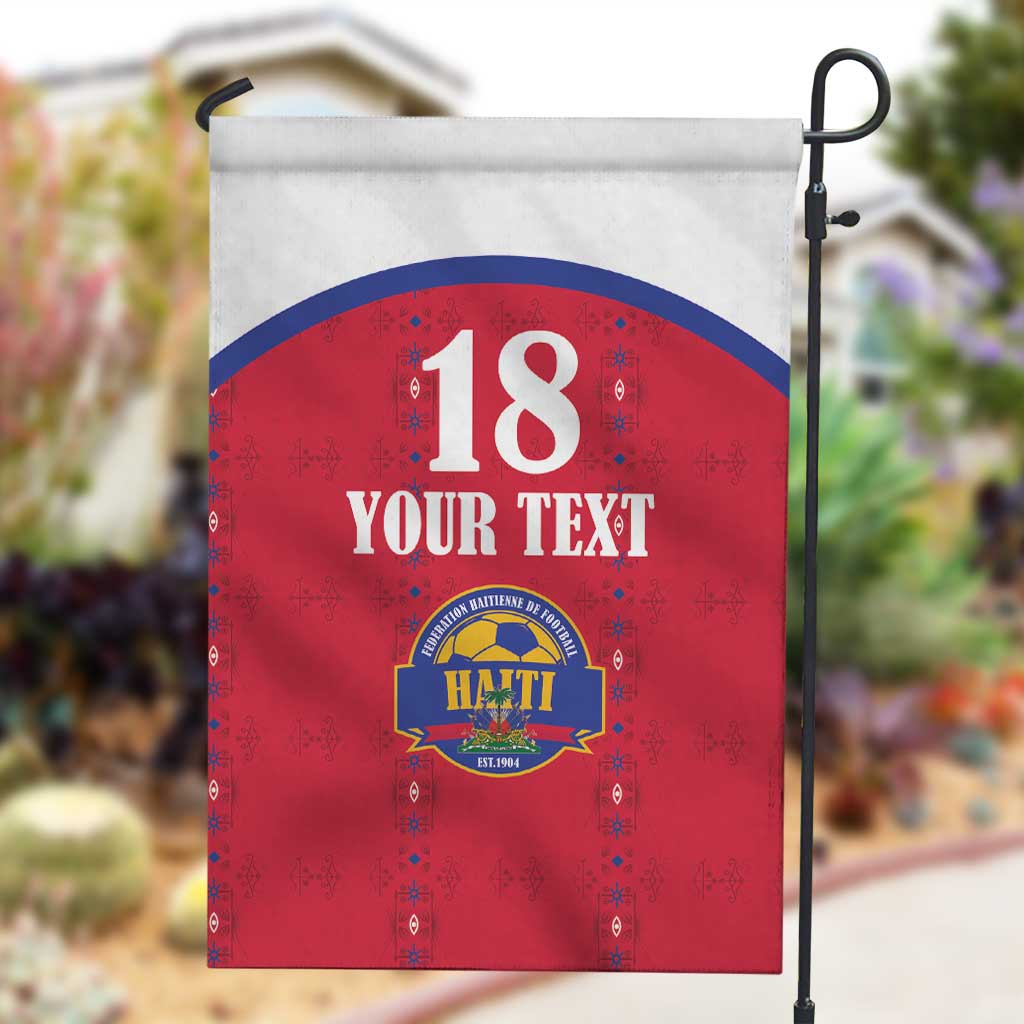 Custom Afro-Haitians Football Pride Garden Flag Les Grenadiers Veve Vodou Red Version - African Pride