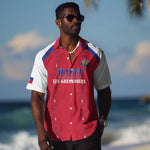 Custom Afro-Haitians Football Pride Hawaiian Shirt Les Grenadiers Veve Vodou Red Version LT18