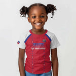 Custom Afro-Haitians Football Pride Kid T shirt Les Grenadiers Veve Vodou Red Version LT18