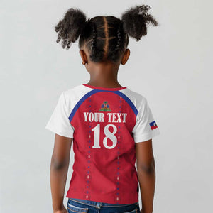 Custom Afro-Haitians Football Pride Kid T shirt Les Grenadiers Veve Vodou Red Version LT18