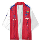 Custom Afro-Haitians Football Pride Kimono Les Grenadiers Veve Vodou Red Version