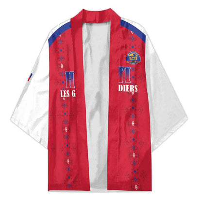 Custom Afro-Haitians Football Pride Kimono Les Grenadiers Veve Vodou Red Version