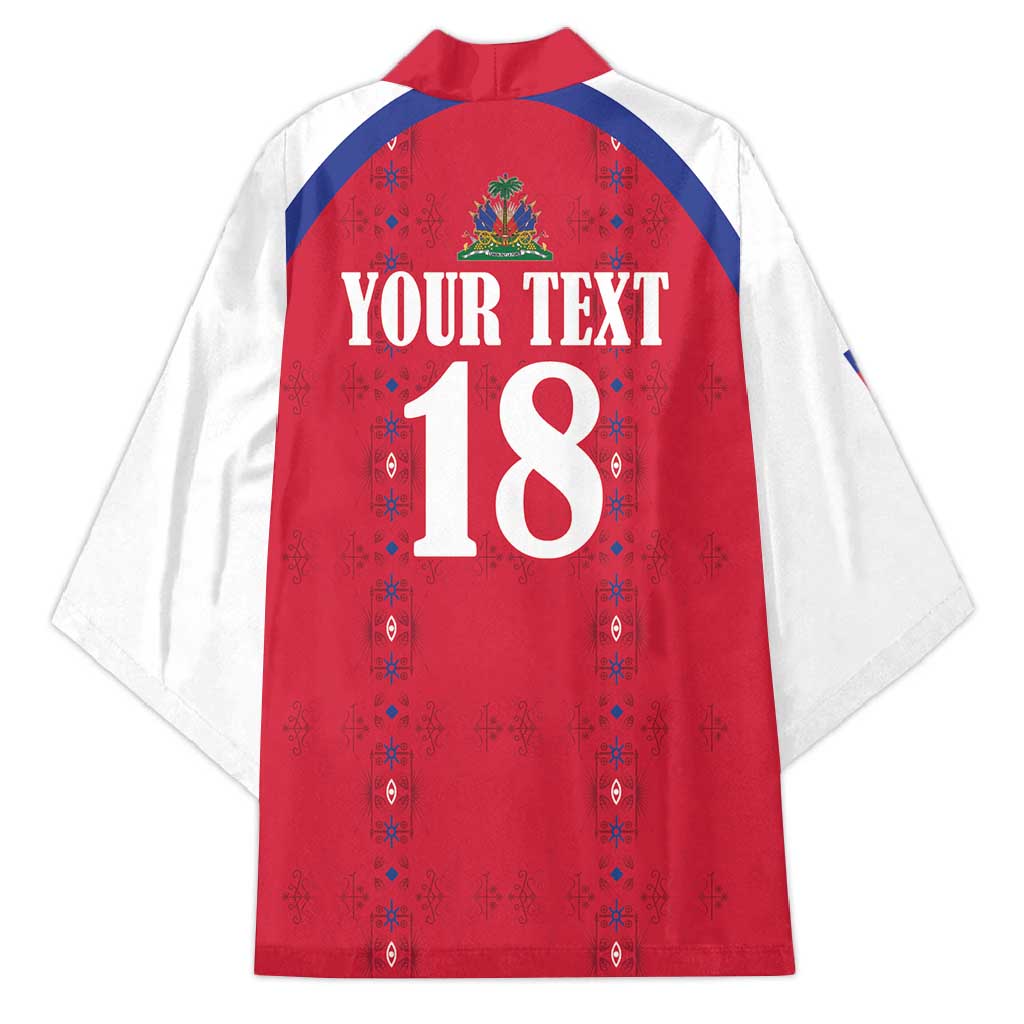Custom Afro-Haitians Football Pride Kimono Les Grenadiers Veve Vodou Red Version