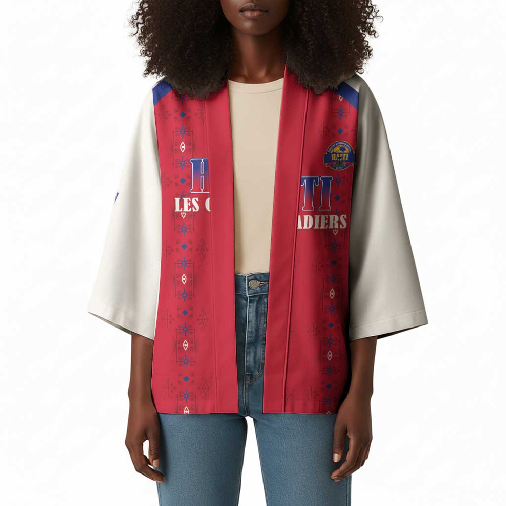 Custom Afro-Haitians Football Pride Kimono Les Grenadiers Veve Vodou Red Version
