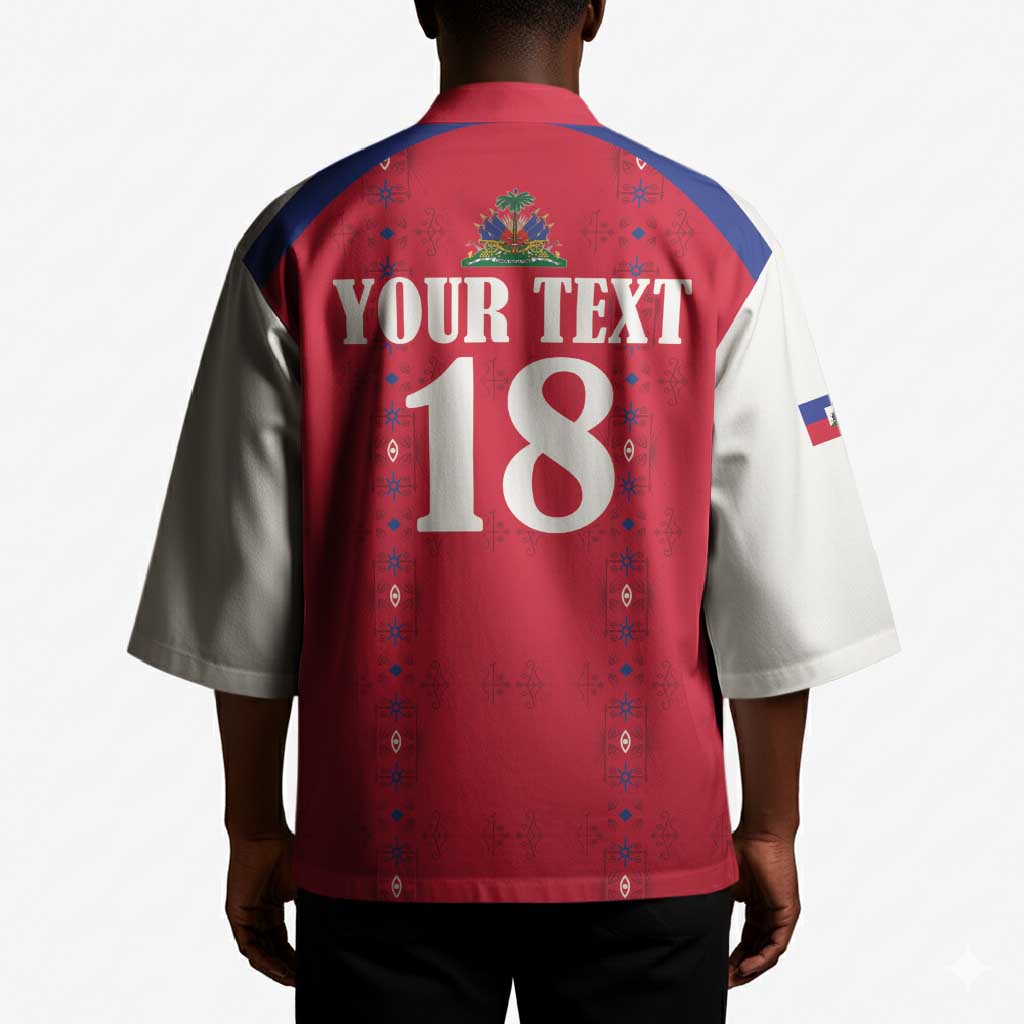 Custom Afro-Haitians Football Pride Kimono Les Grenadiers Veve Vodou Red Version
