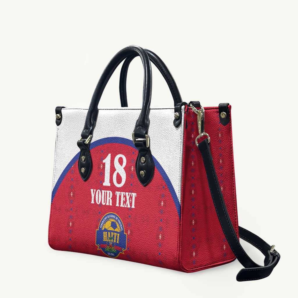 Custom Afro-Haitians Football Pride Leather Bag Les Grenadiers Veve Vodou Red Version