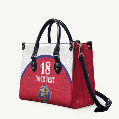Custom Afro-Haitians Football Pride Leather Bag Les Grenadiers Veve Vodou Red Version