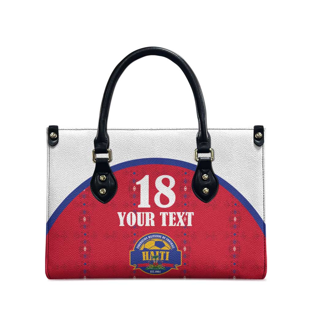 Custom Afro-Haitians Football Pride Leather Bag Les Grenadiers Veve Vodou Red Version