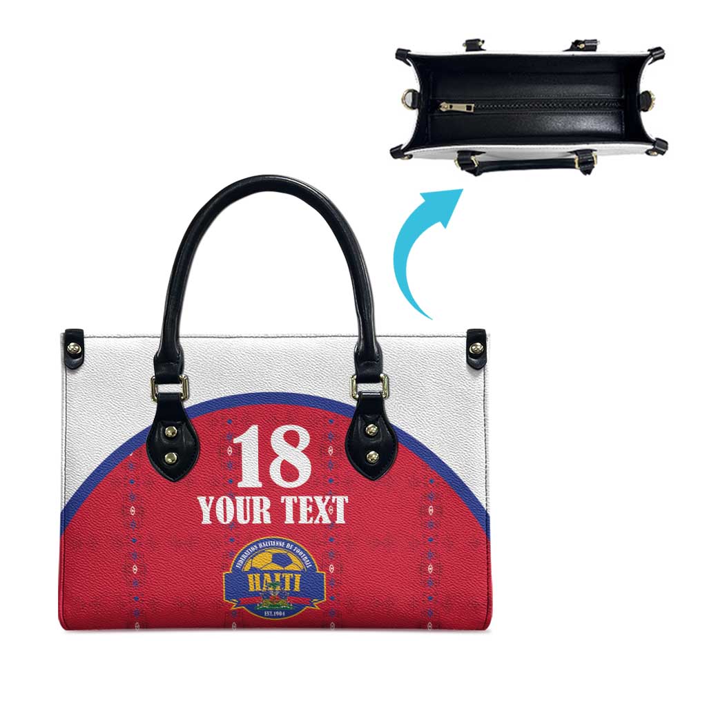 Custom Afro-Haitians Football Pride Leather Bag Les Grenadiers Veve Vodou Red Version