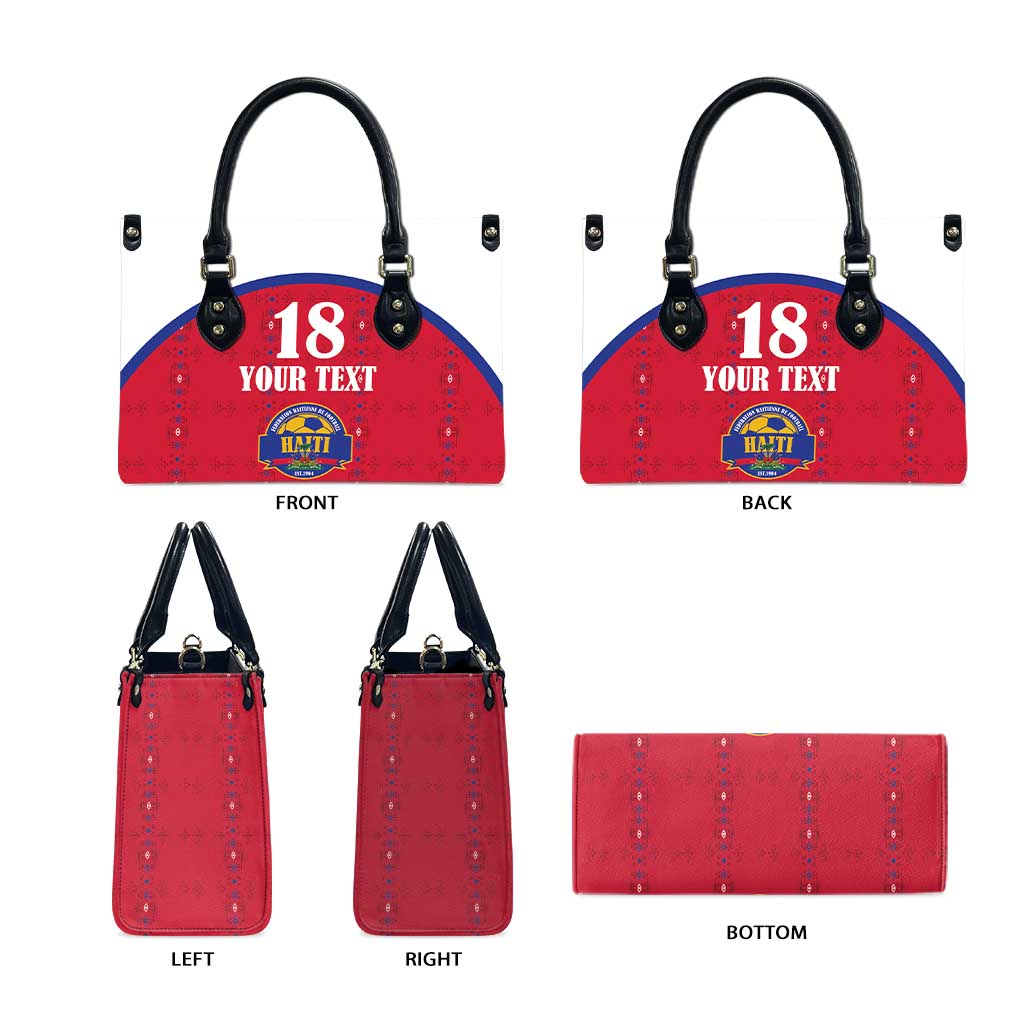 Custom Afro-Haitians Football Pride Leather Bag Les Grenadiers Veve Vodou Red Version
