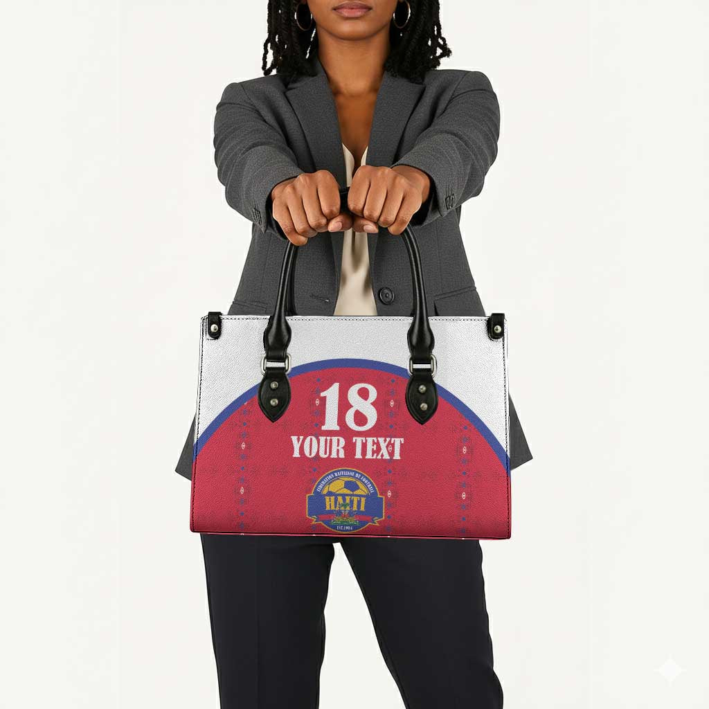 Custom Afro-Haitians Football Pride Leather Bag Les Grenadiers Veve Vodou Red Version