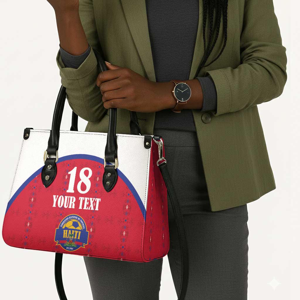 Custom Afro-Haitians Football Pride Leather Bag Les Grenadiers Veve Vodou Red Version