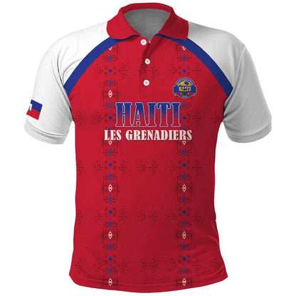 Custom Afro-Haitians Football Pride Polo Shirt Les Grenadiers Veve Vodou Red Version LT18