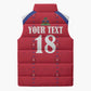 Custom Afro-Haitians Football Pride Sleeveless Puffer Jacket Les Grenadiers Veve Vodou Red Version