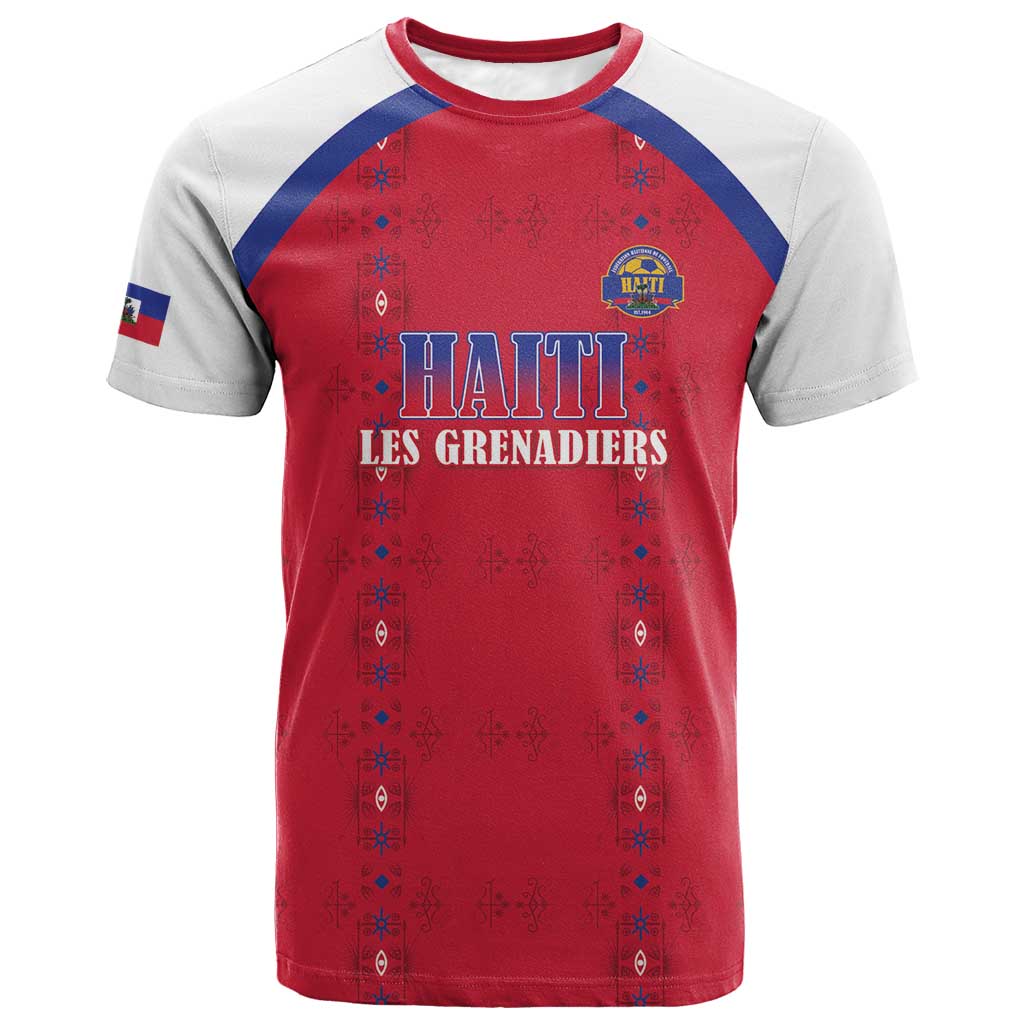 Custom Afro-Haitians Football Pride T shirt Les Grenadiers Veve Vodou Red Version LT18