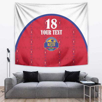 Custom Afro-Haitians Football Pride Tapestry Les Grenadiers Veve Vodou Red Version - African Pride