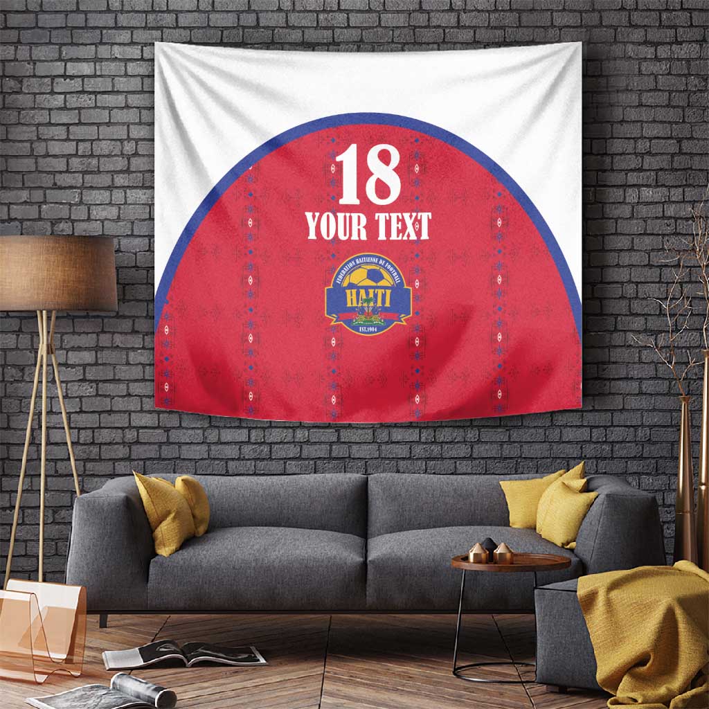 Custom Afro-Haitians Football Pride Tapestry Les Grenadiers Veve Vodou Red Version - African Pride