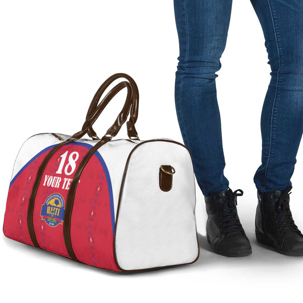 Custom Afro-Haitians Football Pride Travel Bag Les Grenadiers Veve Vodou Red Version