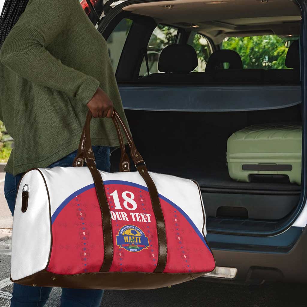 Custom Afro-Haitians Football Pride Travel Bag Les Grenadiers Veve Vodou Red Version