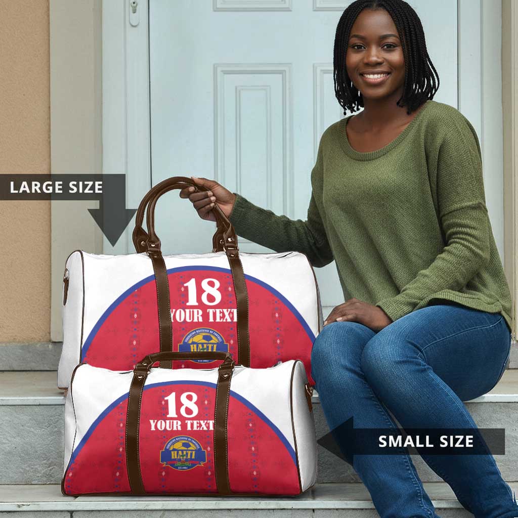 Custom Afro-Haitians Football Pride Travel Bag Les Grenadiers Veve Vodou Red Version