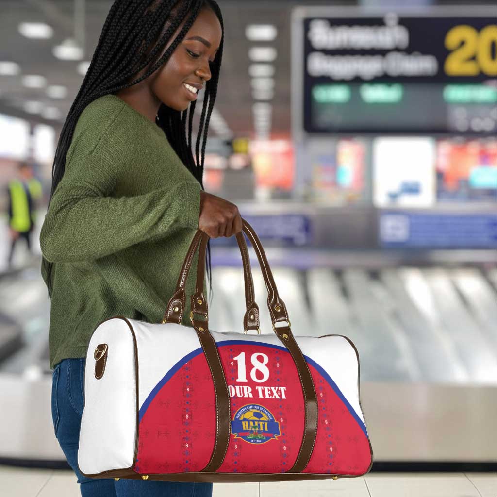 Custom Afro-Haitians Football Pride Travel Bag Les Grenadiers Veve Vodou Red Version