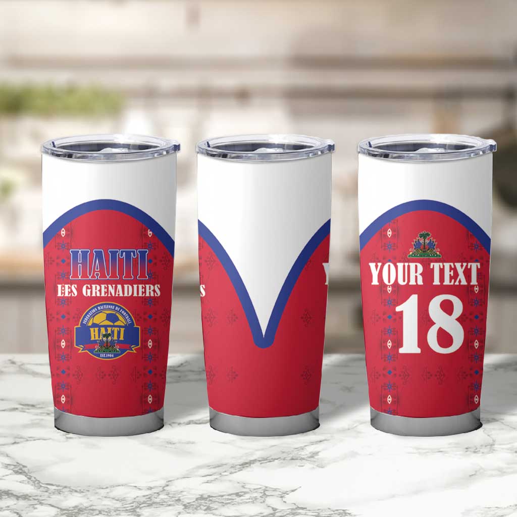 Custom Afro-Haitians Football Pride Tumbler Cup Les Grenadiers Veve Vodou Red Version - African Pride