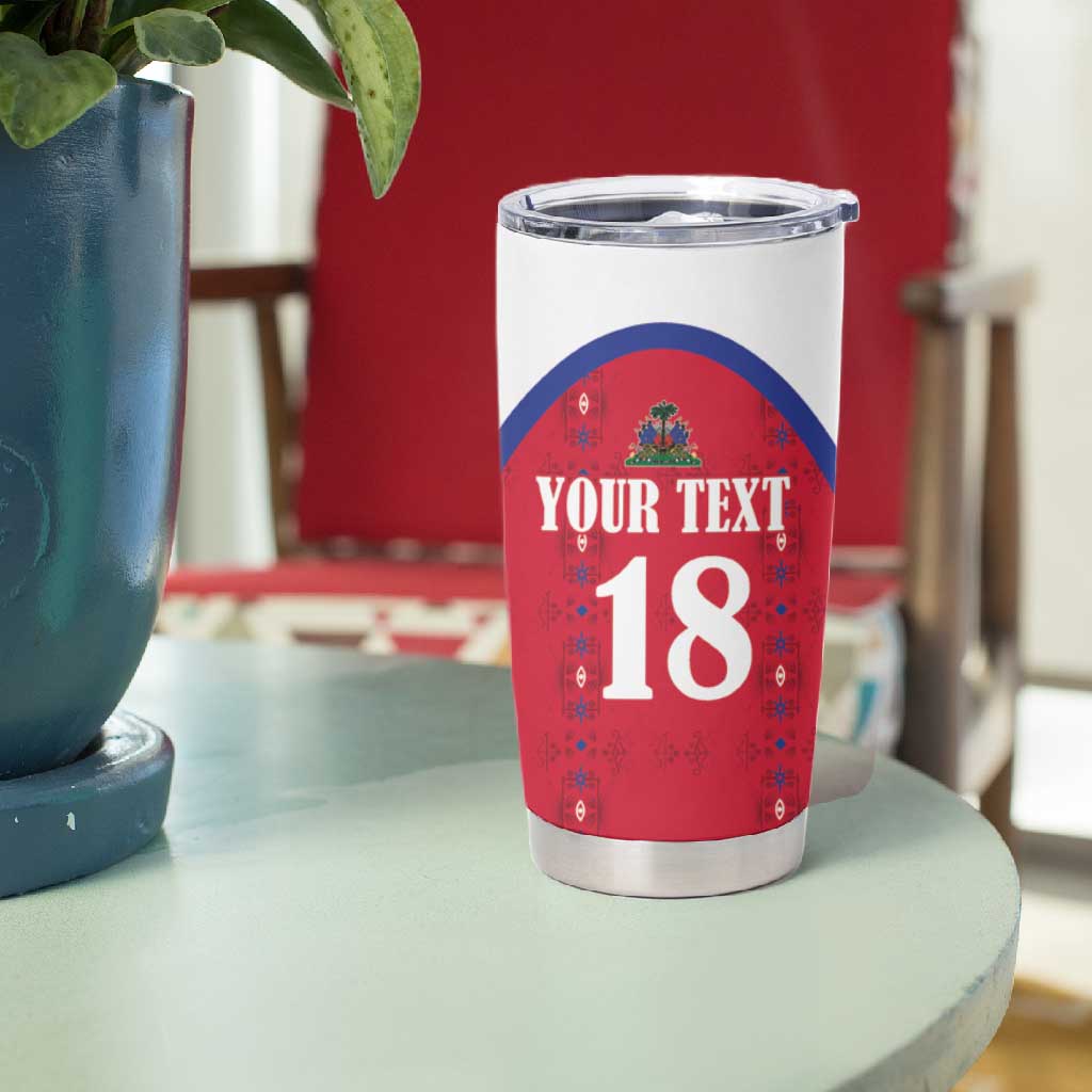 Custom Afro-Haitians Football Pride Tumbler Cup Les Grenadiers Veve Vodou Red Version - African Pride