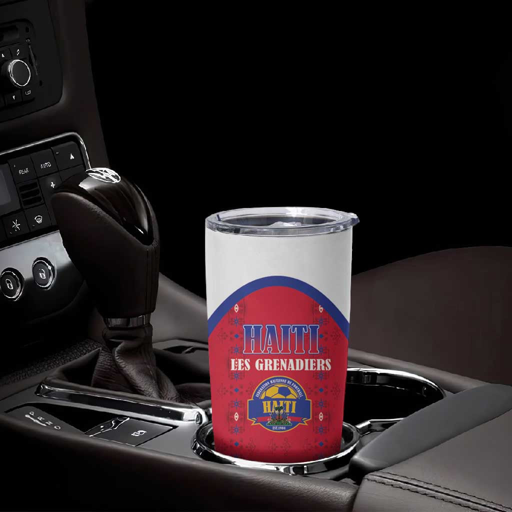 Custom Afro-Haitians Football Pride Tumbler Cup Les Grenadiers Veve Vodou Red Version - African Pride