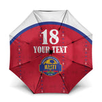 Custom Afro-Haitians Football Pride Umbrella Les Grenadiers Veve Vodou Red Version