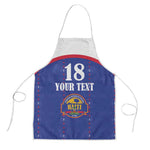 Custom Afro-Haitians Football Pride Apron Les Grenadiers Veve Vodou Blue Version