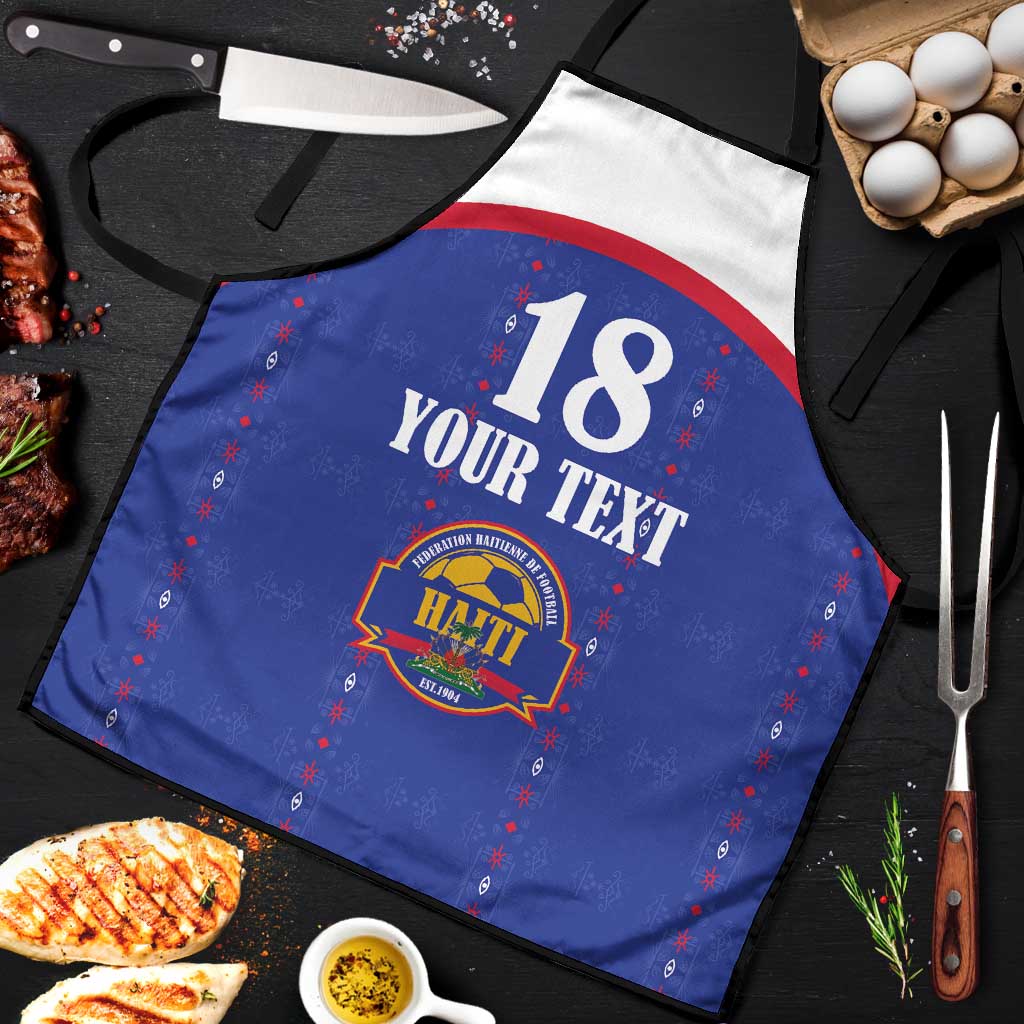 Custom Afro-Haitians Football Pride Apron Les Grenadiers Veve Vodou Blue Version