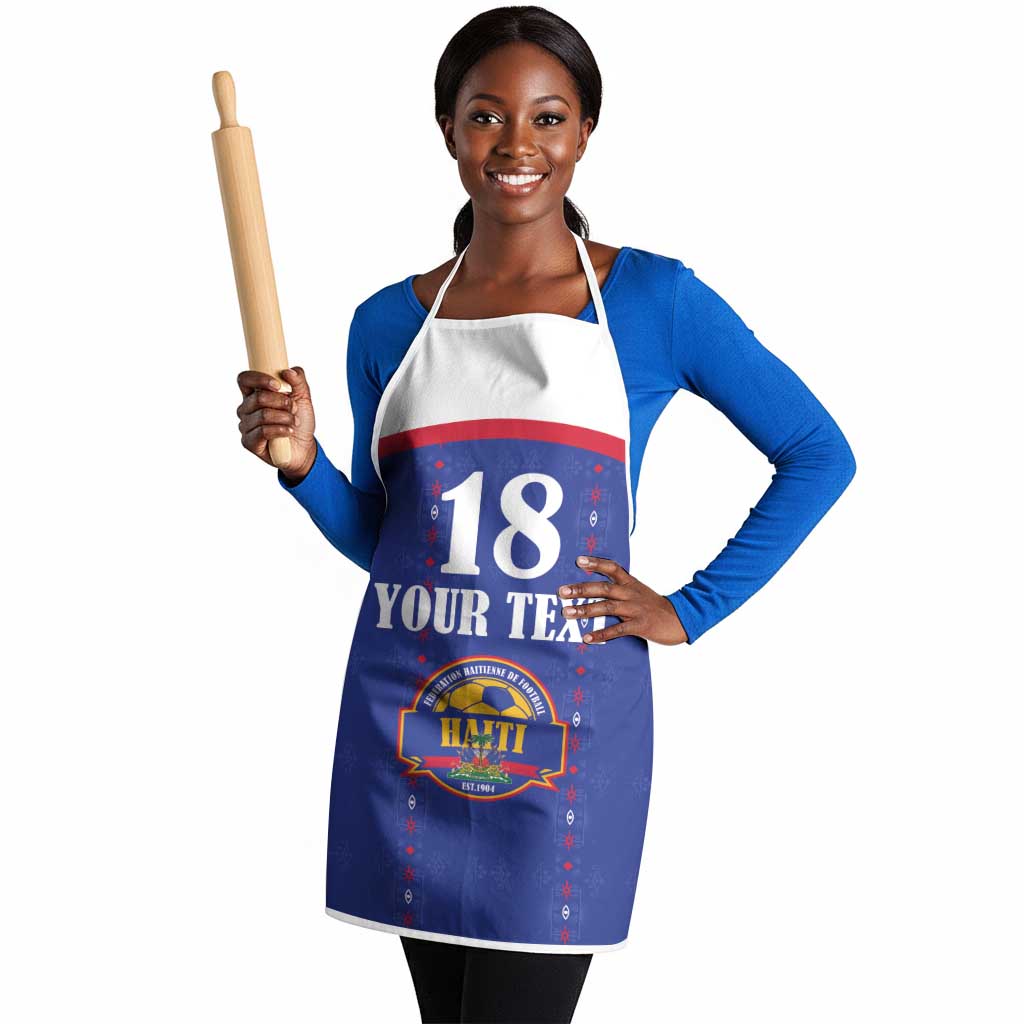 Custom Afro-Haitians Football Pride Apron Les Grenadiers Veve Vodou Blue Version