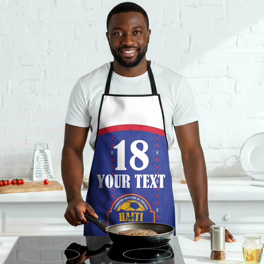 Custom Afro-Haitians Football Pride Apron Les Grenadiers Veve Vodou Blue Version