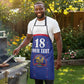 Custom Afro-Haitians Football Pride Apron Les Grenadiers Veve Vodou Blue Version