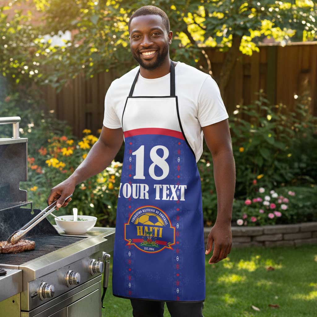Custom Afro-Haitians Football Pride Apron Les Grenadiers Veve Vodou Blue Version