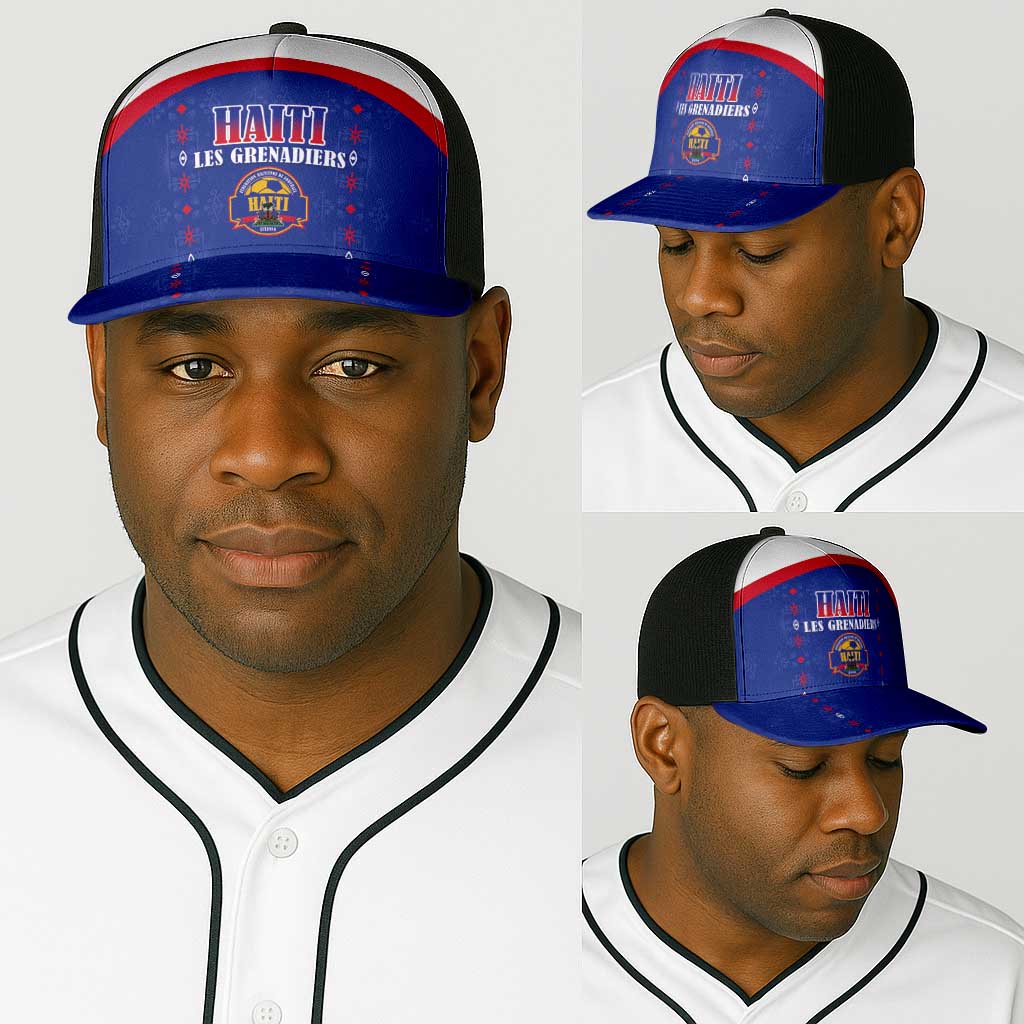 Afro-Haitians Football Pride Baseball Net Cap Les Grenadiers Veve Vodou Blue Version - African Pride