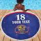 Custom Afro-Haitians Football Pride Beach Blanket Les Grenadiers Veve Vodou Blue Version - African Pride