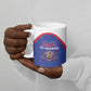Custom Afro-Haitians Football Pride Ceramic Mug Les Grenadiers Veve Vodou Blue Version