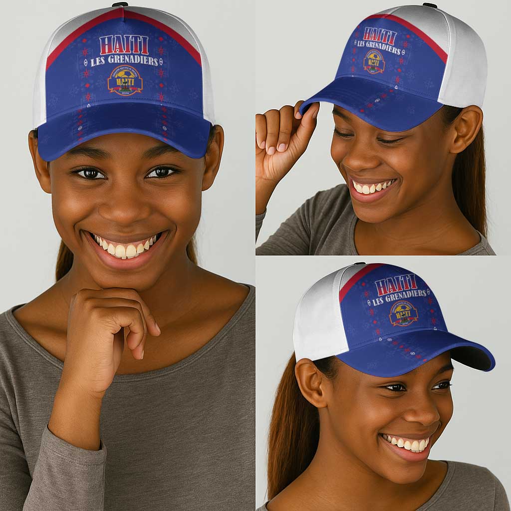Afro-Haitians Football Pride Classic Cap Les Grenadiers Veve Vodou Blue Version - African Pride