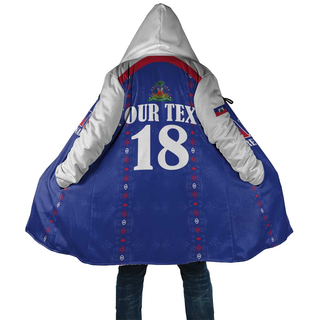 Custom Afro-Haitians Football Pride Cloak Les Grenadiers Veve Vodou Blue Version