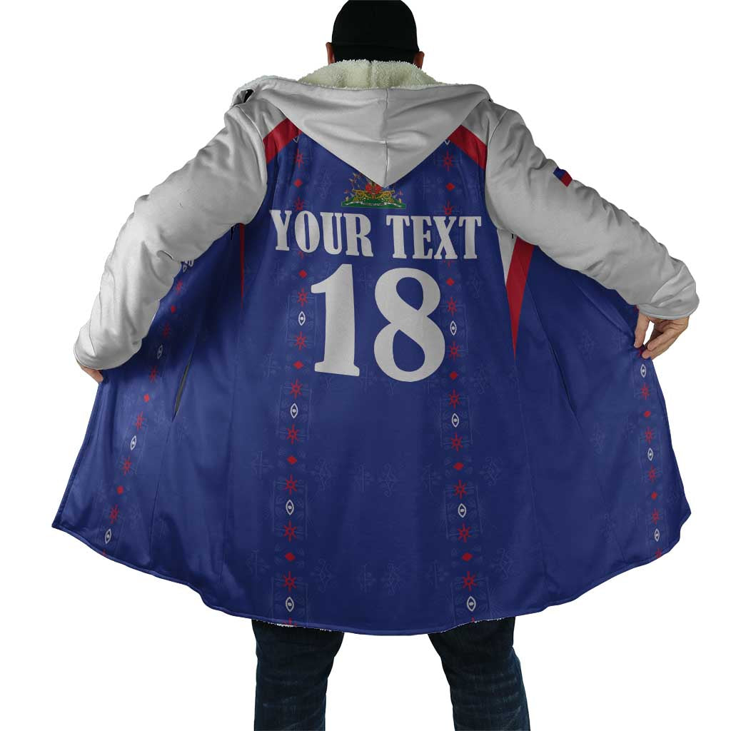 Custom Afro-Haitians Football Pride Cloak Les Grenadiers Veve Vodou Blue Version