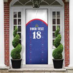 Custom Afro-Haitians Football Pride Door Cover Les Grenadiers Veve Vodou Blue Version