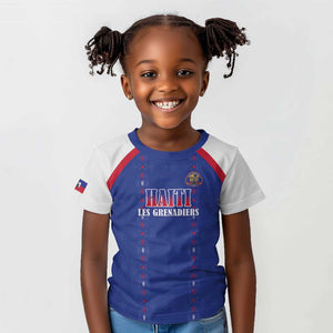 Custom Afro-Haitians Football Pride Kid T shirt Les Grenadiers Veve Vodou Blue Version LT18