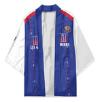Custom Afro-Haitians Football Pride Kimono Les Grenadiers Veve Vodou Blue Version