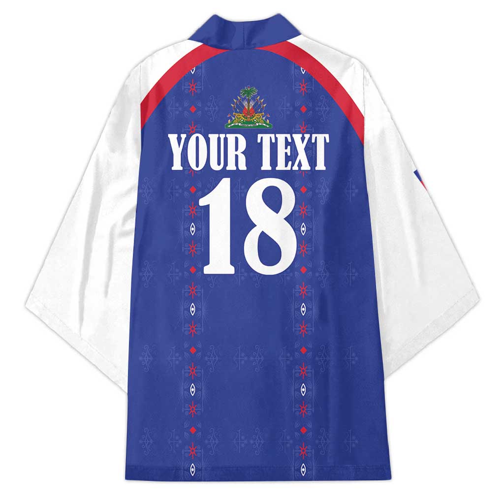 Custom Afro-Haitians Football Pride Kimono Les Grenadiers Veve Vodou Blue Version