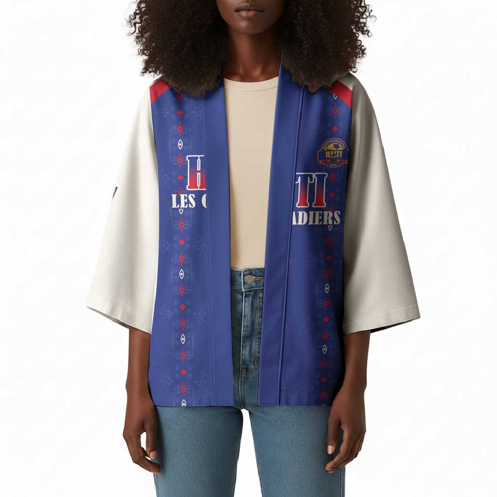 Custom Afro-Haitians Football Pride Kimono Les Grenadiers Veve Vodou Blue Version