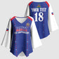 Custom Afro-Haitians Football Pride Kimono Sleeve Blouse Les Grenadiers Veve Vodou Blue Version